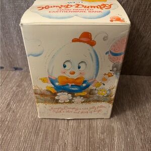 Avon Humpty-Dumpty Hand-Painted Earthenware Piggy Coin Bank Vintage 1982